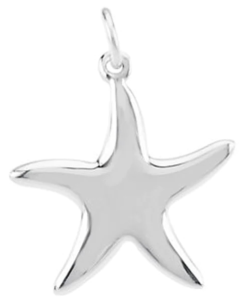 Black Bow - Silver Starfish Charm